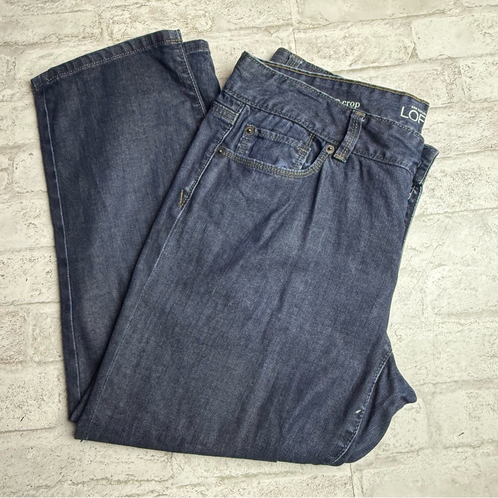 Loft Modern Crop Dark-wash Jeans Sz 8 EUC😍